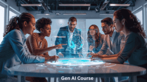 Instructor teaching generative AI concepts during a training workshop